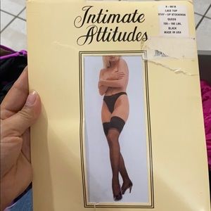 Intimate attitudes lace top stay up stocking